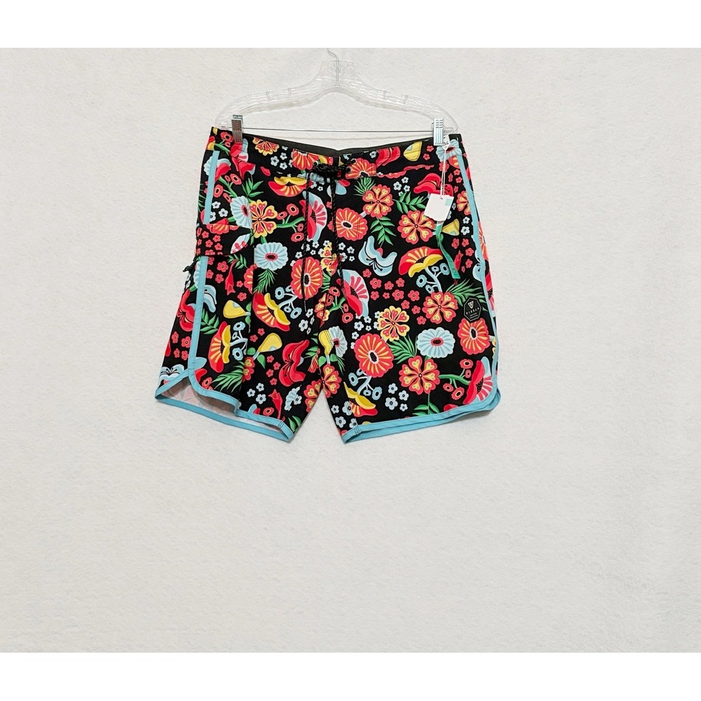 Vissla Swim Shorts Mens 34 Board Floral Upcycle Cocotex Stretch Trunks Surf NEW